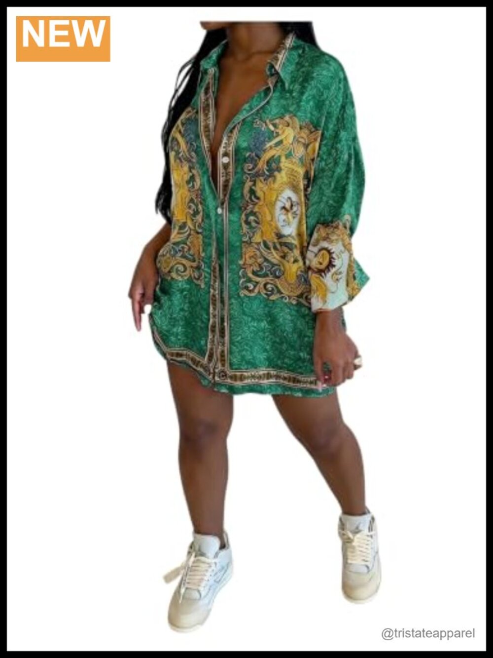 Women's Long Sleeve Button Down Shirt Paisley Collared Loose Casual